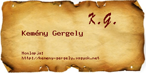 Kemény Gergely névjegykártya