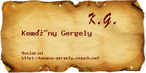 Kemény Gergely névjegykártya